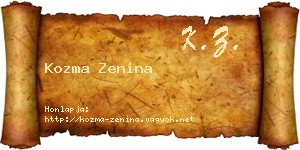 Kozma Zenina névjegykártya